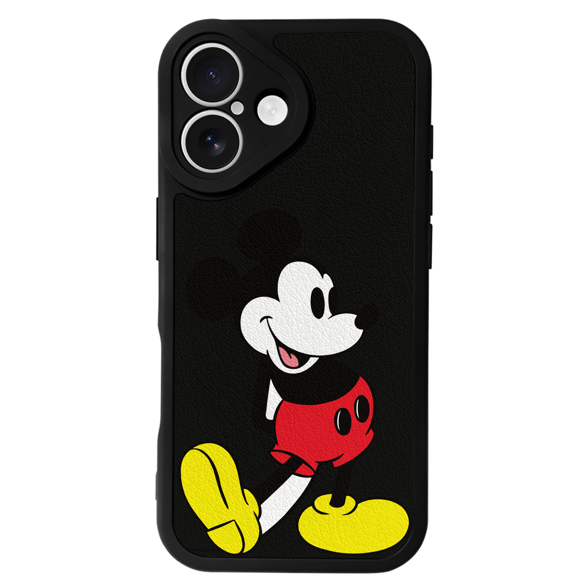 （画像用） ミッキーマウス Mickey Mouse 【iPhone 16シリーズ対応】シリコンスマホケース（レザー調） 材質：シリコン